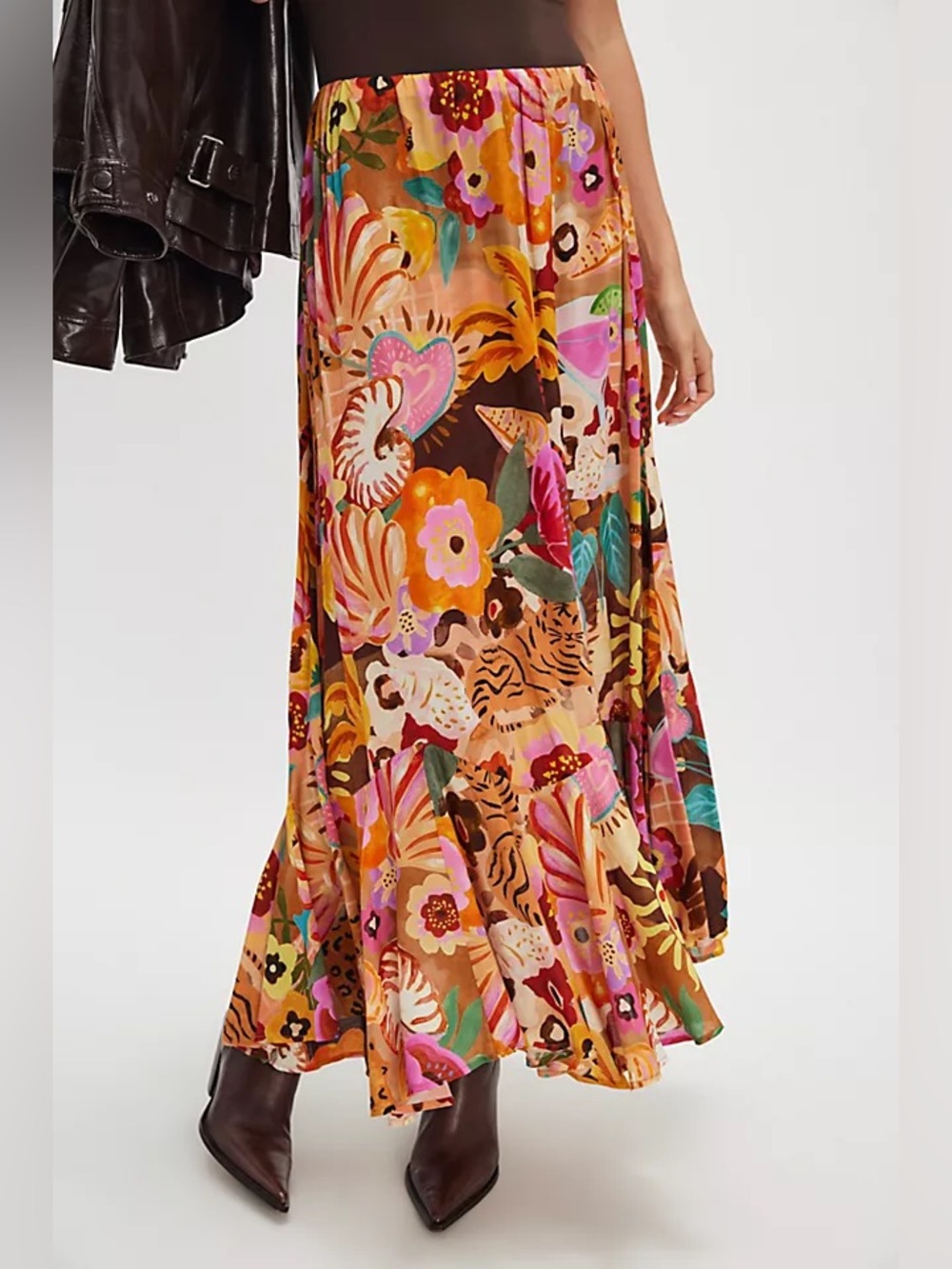 Spell Birth Of Venus Maxi Skirt Floral Ruffle Small
